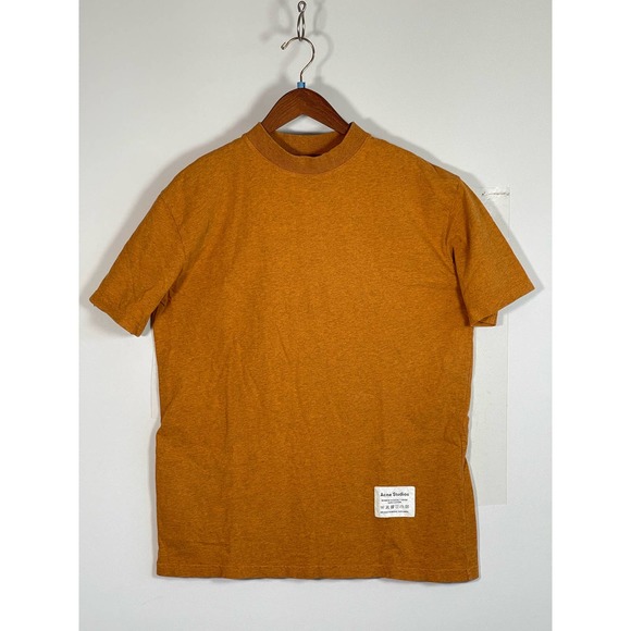 Acne Studios Gold Short Sleeve Casual T-Shirt 100% Cotton Women's Size Small - Picture 10 of 10